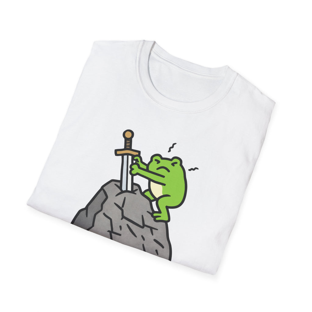 Frog Pulling Sword From A Stone