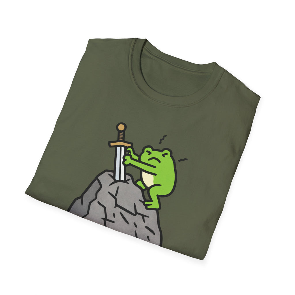 Frog Pulling Sword From A Stone