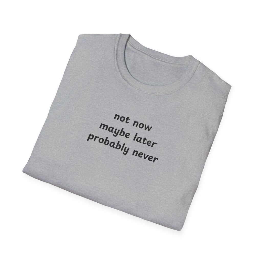 not now maybe later never