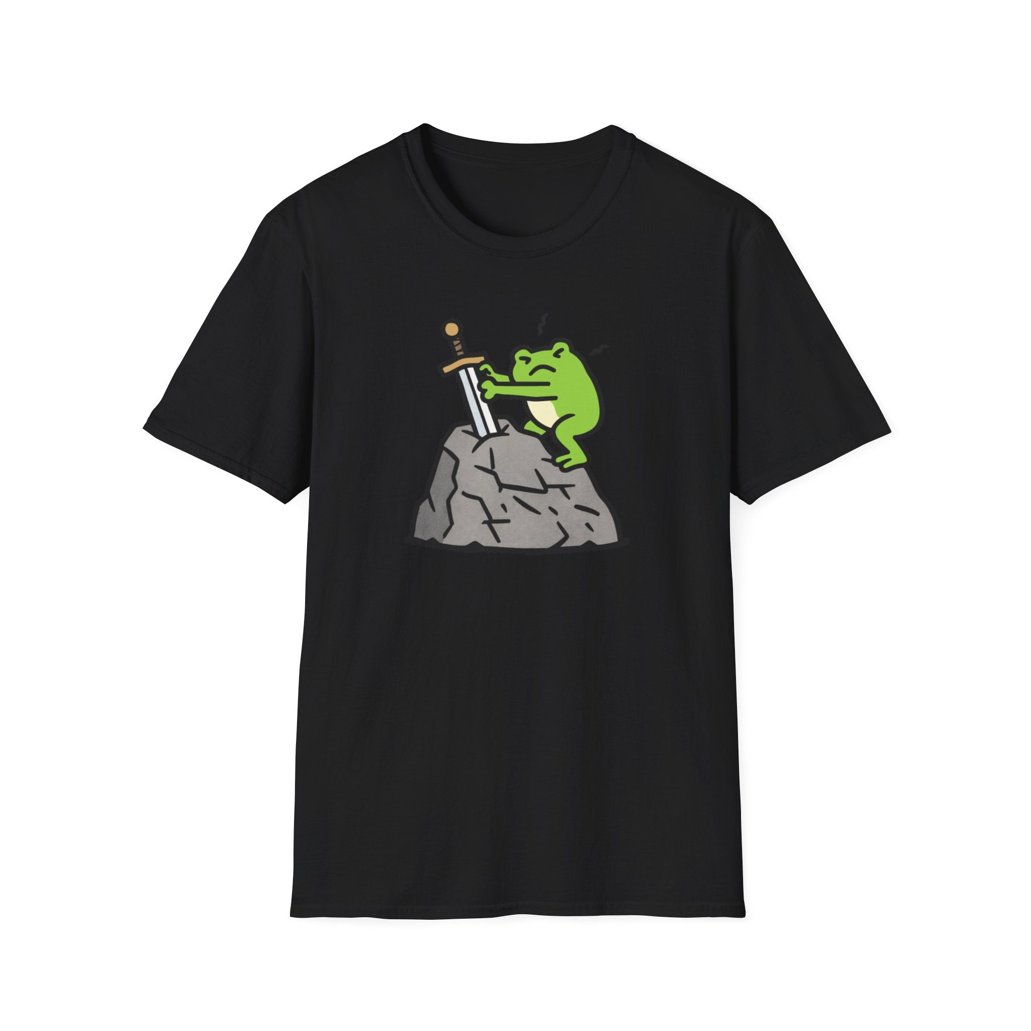 Frog Pulling Sword From A Stone